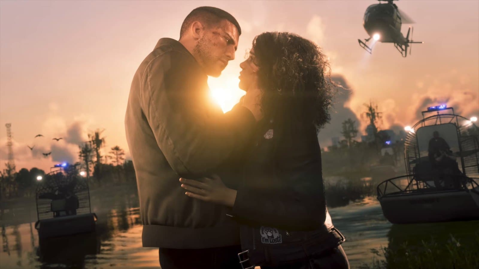 Jason and Lucia in the Grass Rivers, from the official screenshot set
